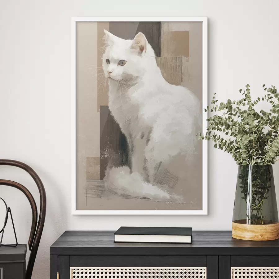 Fototapete Weiße Katze f49837