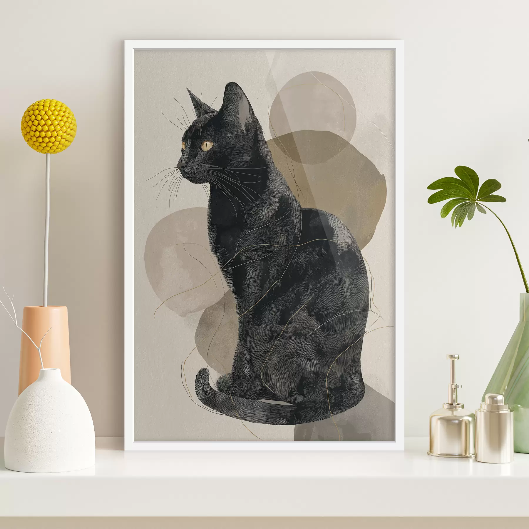 Fototapete Schwarze Katze f49838