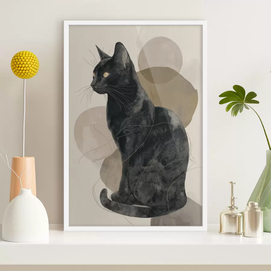Fototapete Schwarze Katze f49838