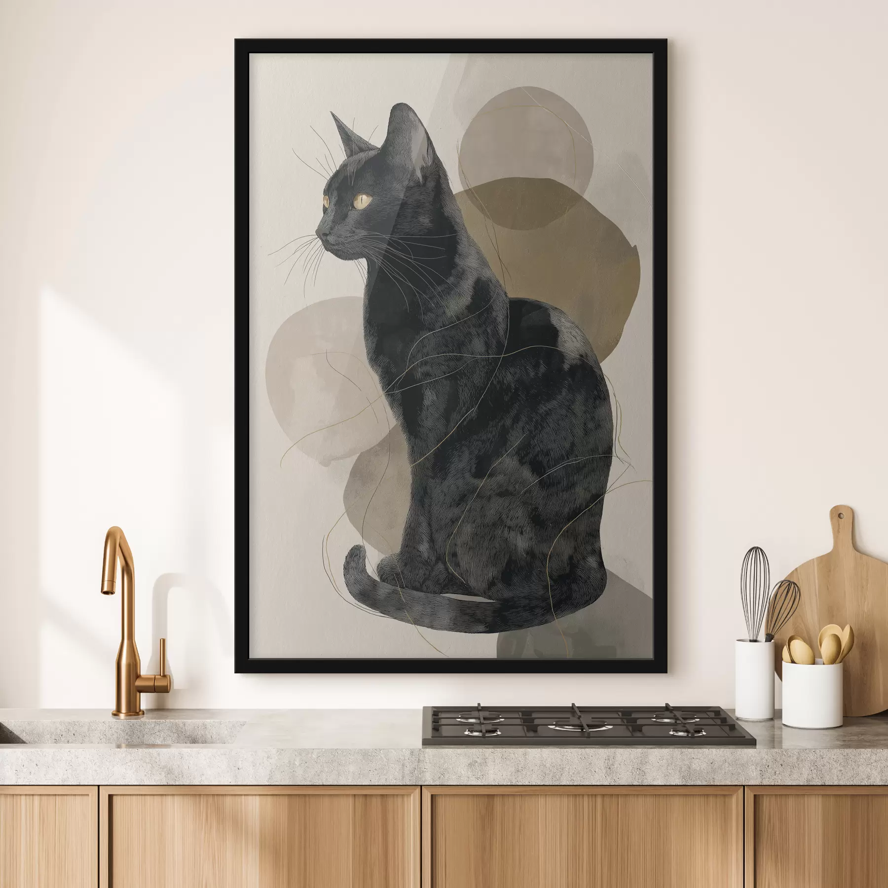 Fototapete Schwarze Katze f49838