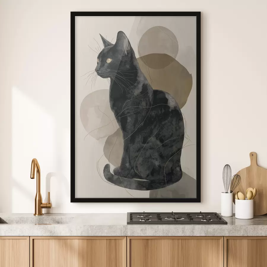Fototapete Schwarze Katze f49838
