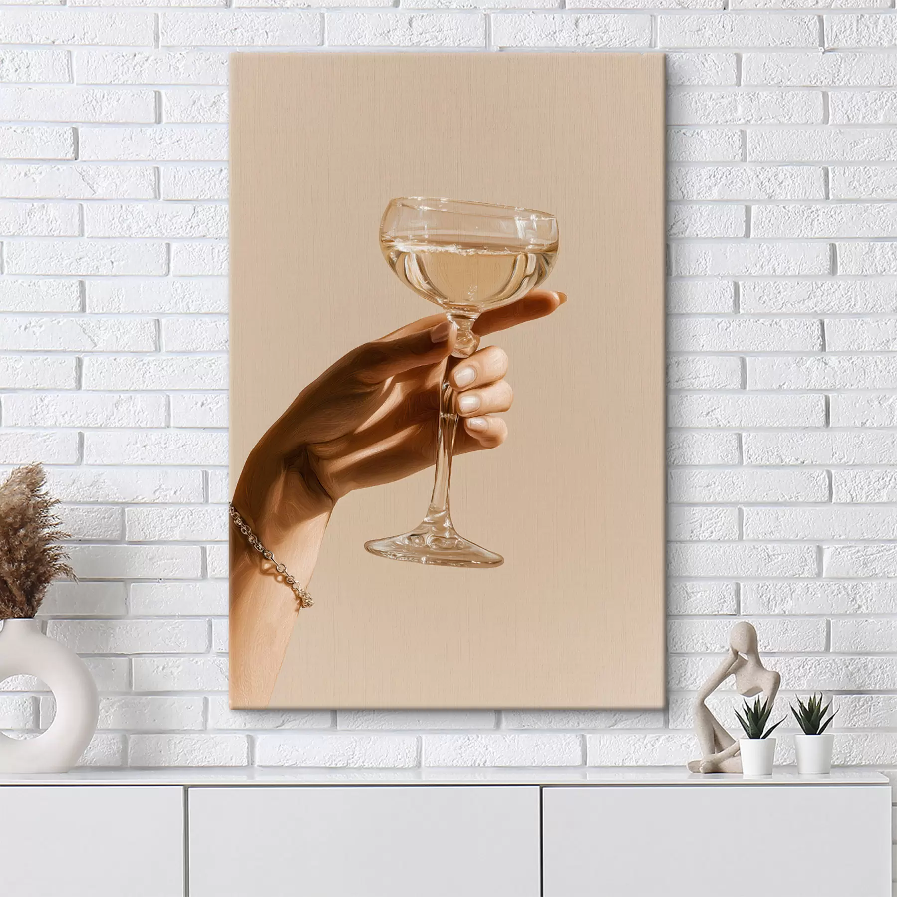 Fototapete Ein Glas in der Hand s49804