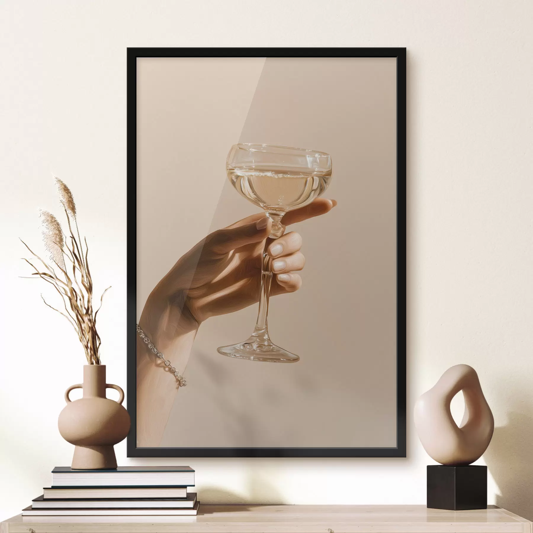 Fototapete Ein Glas in der Hand f49804