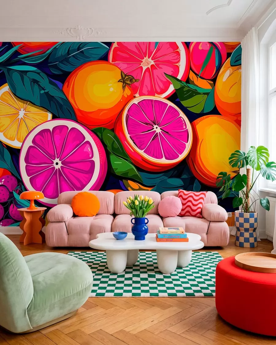 Fototapete Obst, Orangen, Zitronen w05761