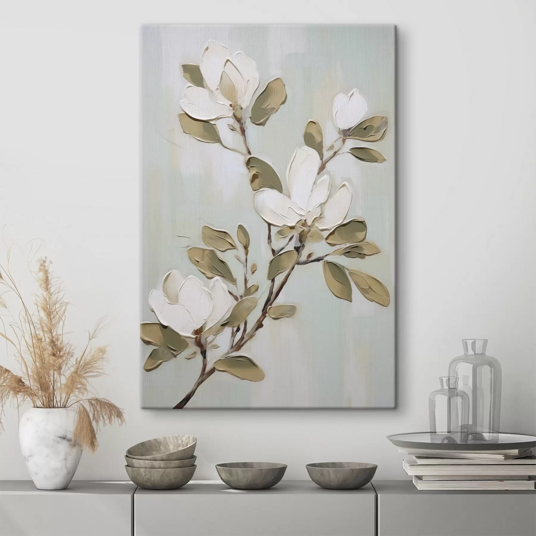 Fototapete Ein Magnolienzweig, Nachbildung eines Gemäldes s49902