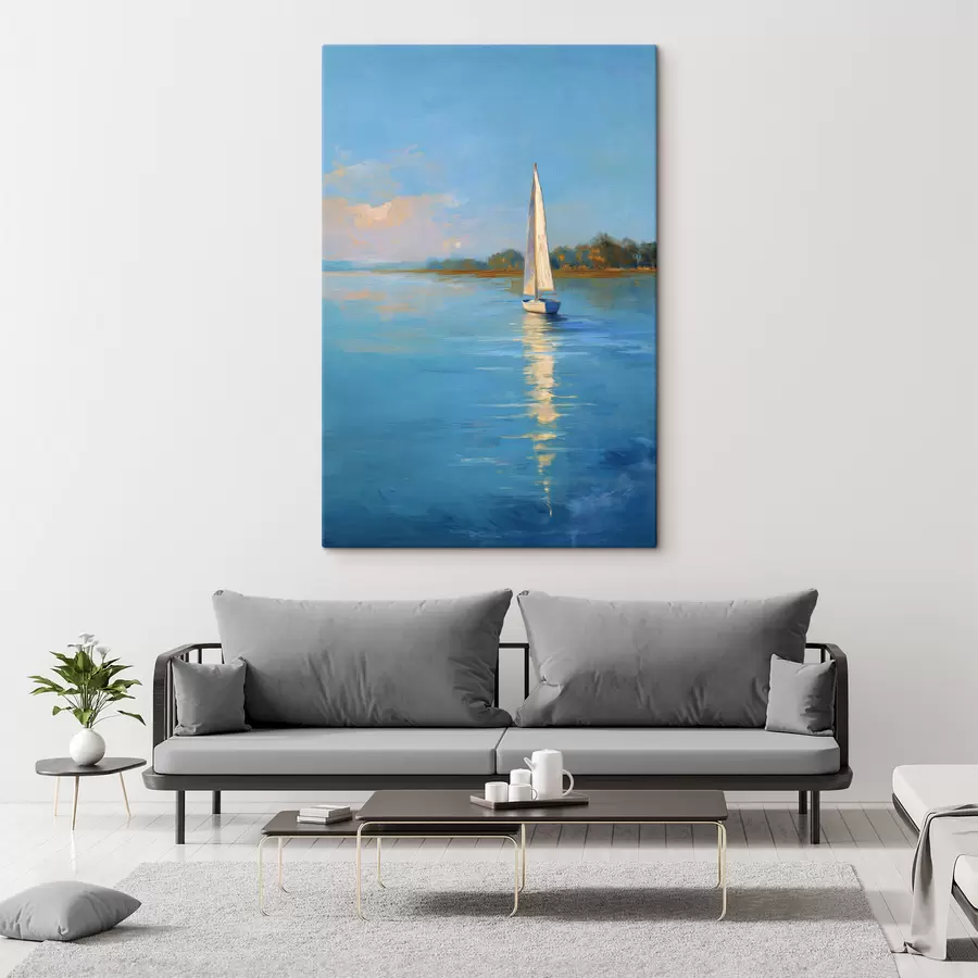Fototapete Eine Yacht auf dem Fluss s49924