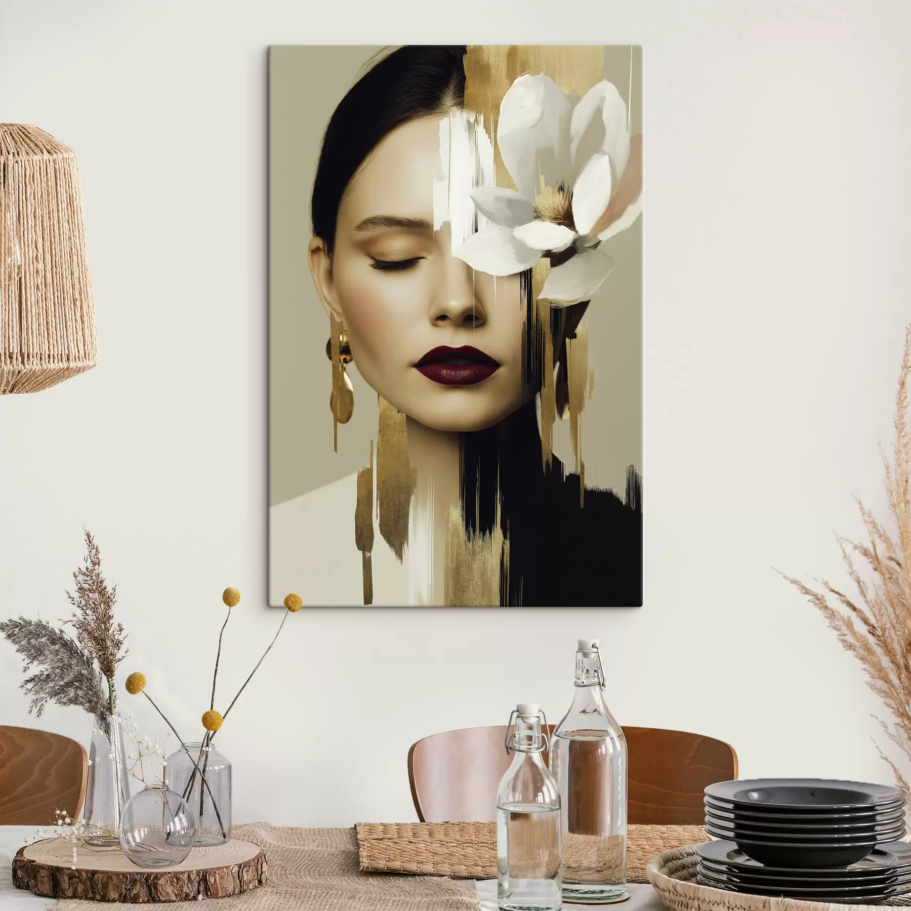 Fototapete Ein Mädchen mit einer Blume im Haar s49933
