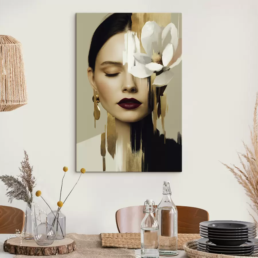 Fototapete Ein Mädchen mit einer Blume im Haar s49933