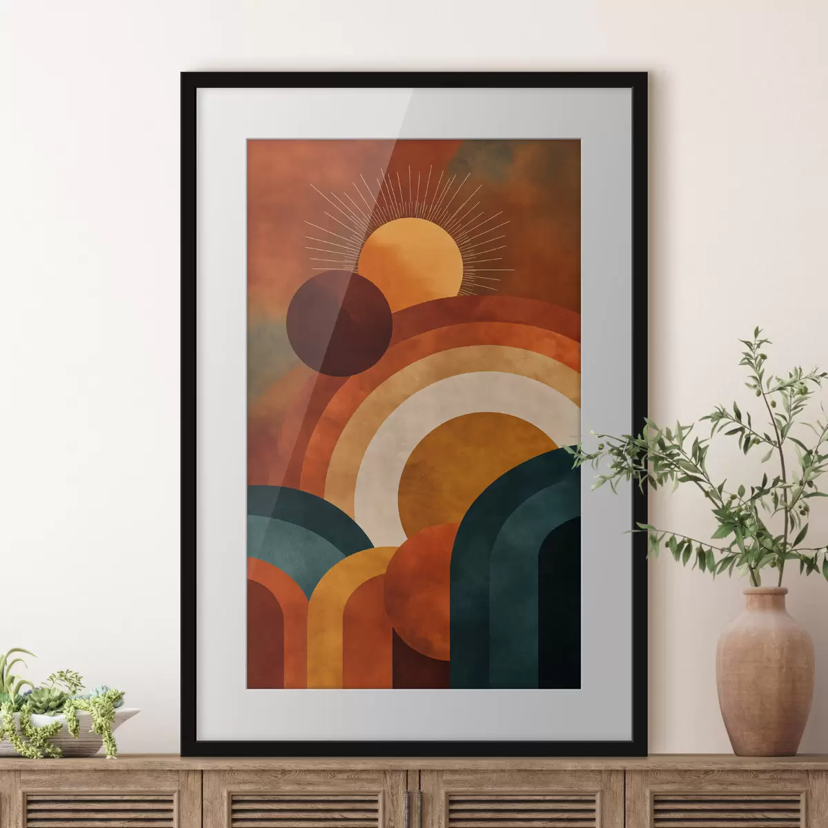Poster Geometrie mit der Sonne f49911