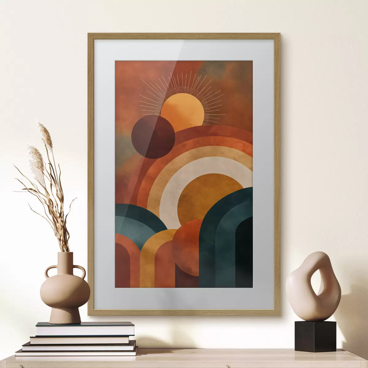 Poster Geometrie mit der Sonne f49911
