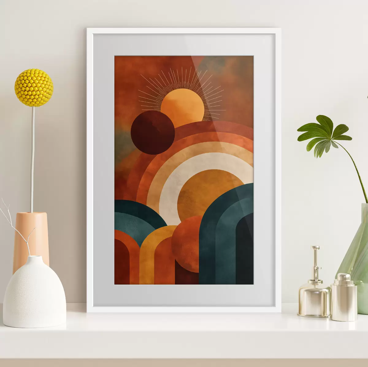 Poster Geometrie mit der Sonne f49911
