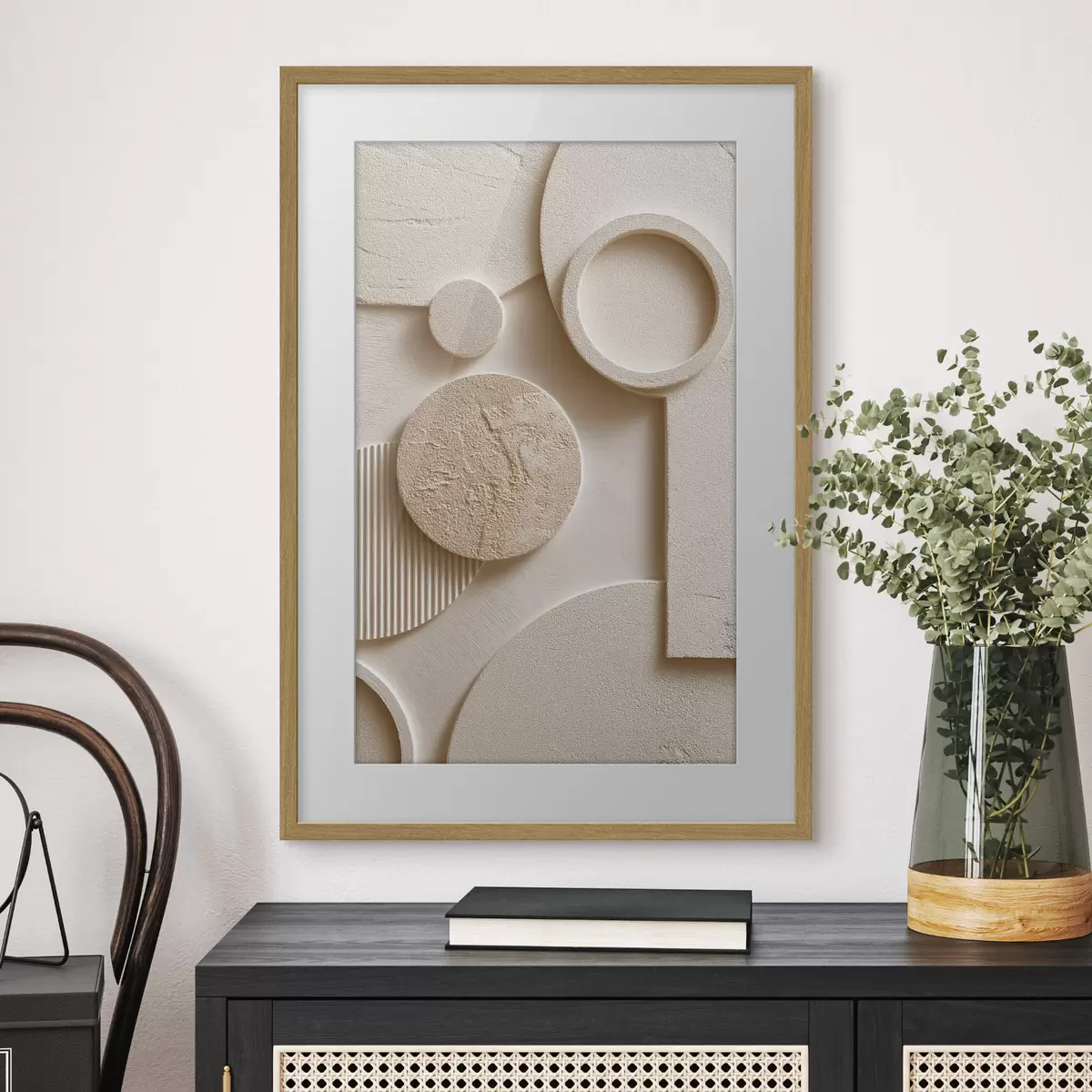 Poster Kreise im Relief f49917