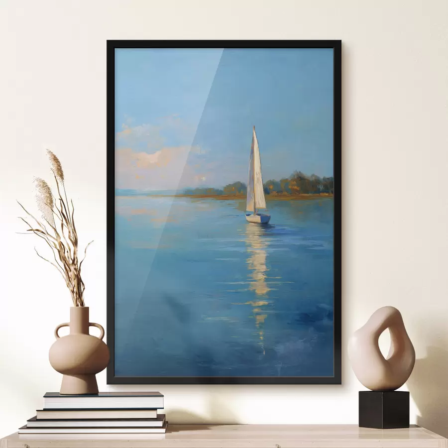 Fototapete Eine Yacht auf dem Fluss f49924