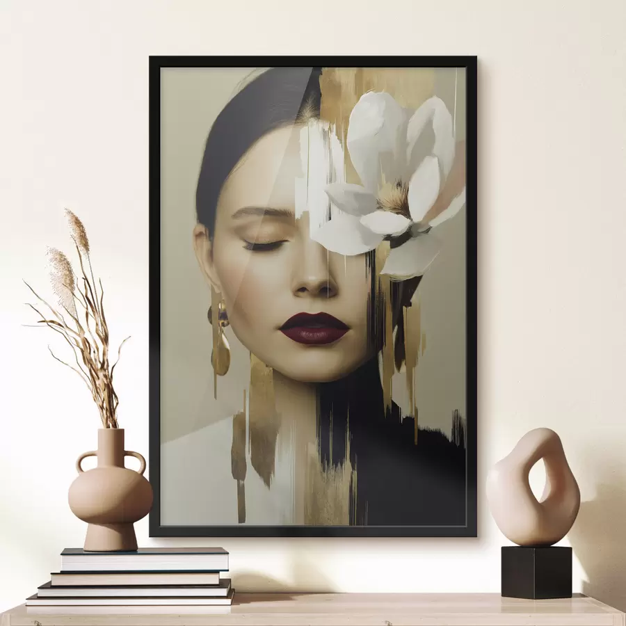 Fototapete Ein Mädchen mit einer Blume im Haar f49933