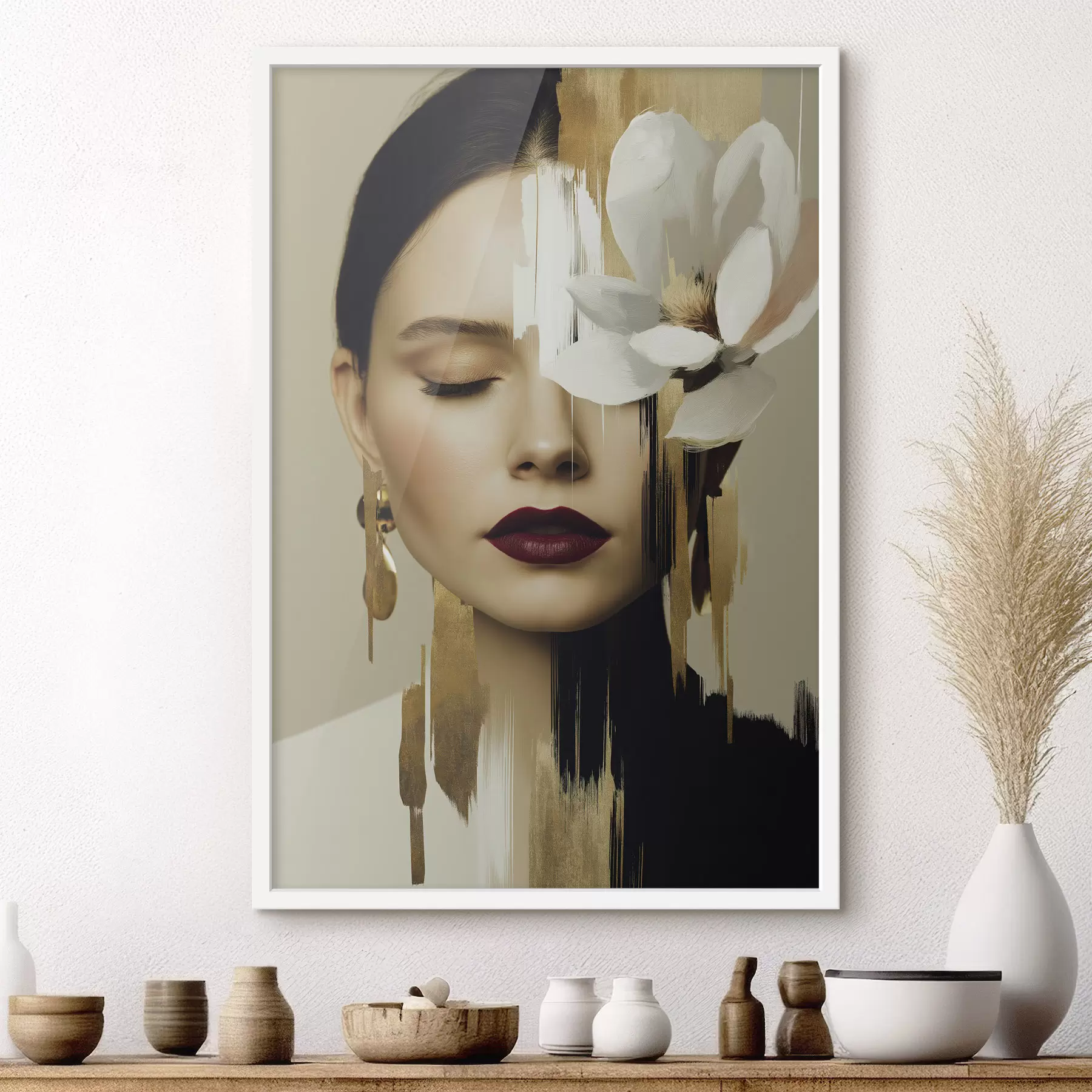 Fototapete Ein Mädchen mit einer Blume im Haar f49933