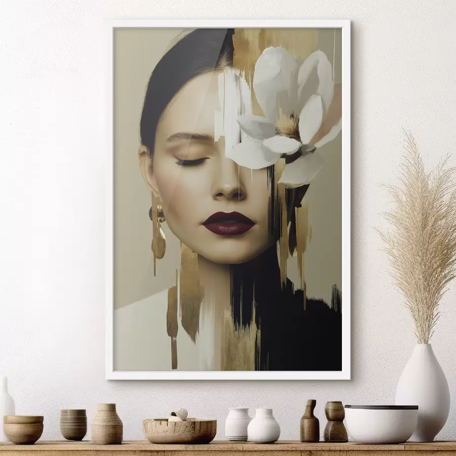 Fototapete Ein Mädchen mit einer Blume im Haar f49933