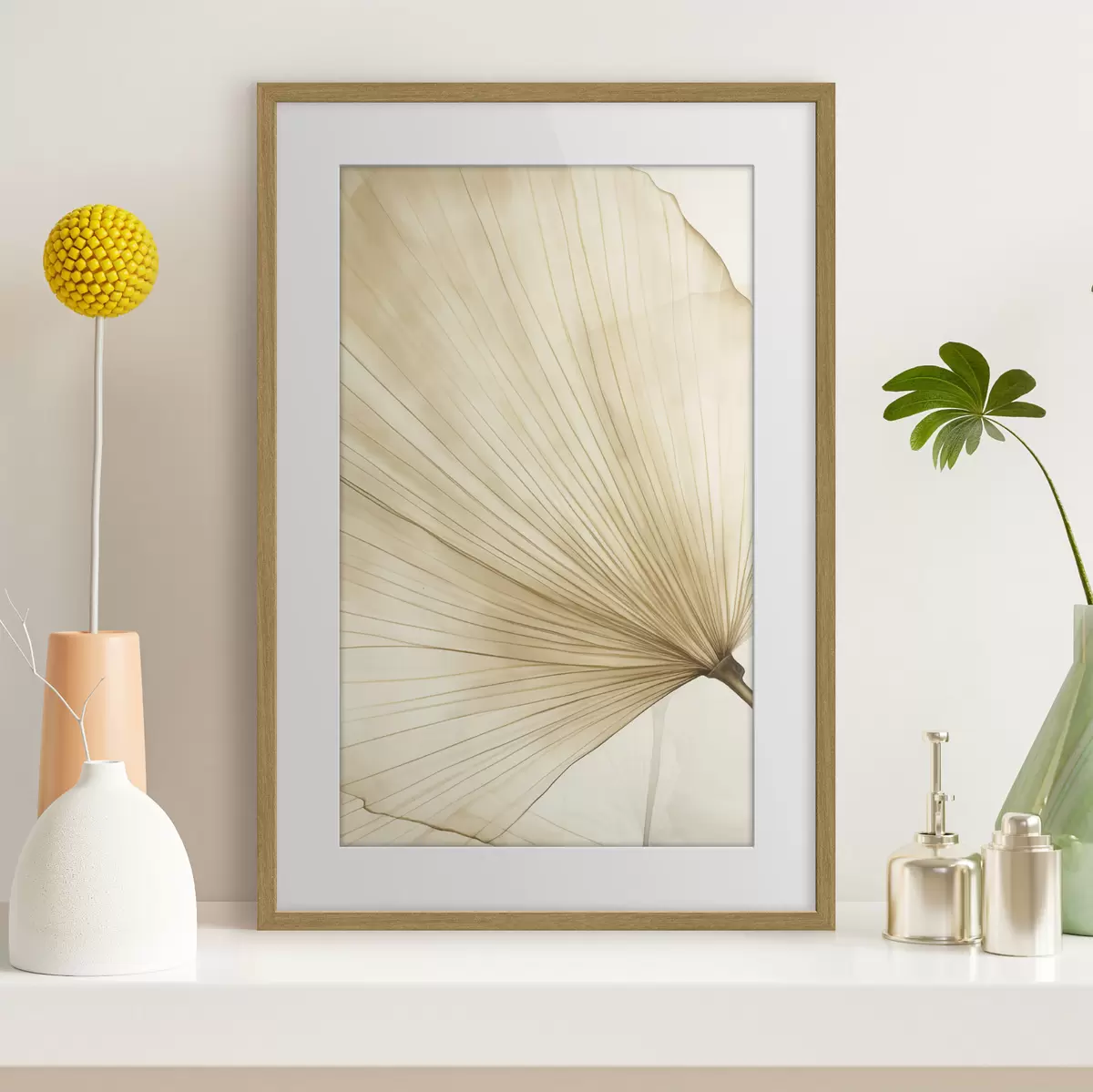 Poster Helles Palmblatt f50021