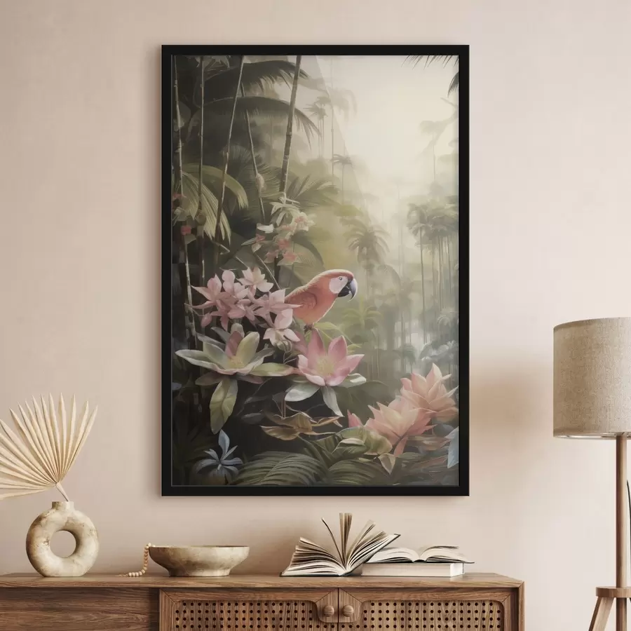 Fototapete Flamingo in den Tropen f50026