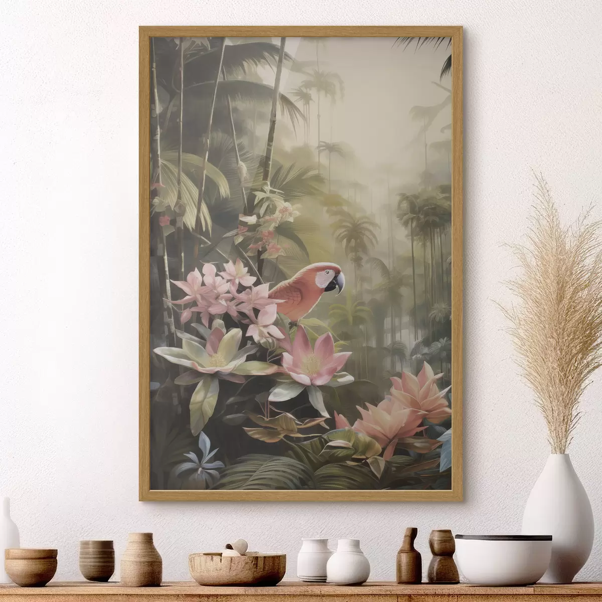 Poster Flamingo in den Tropen f50026