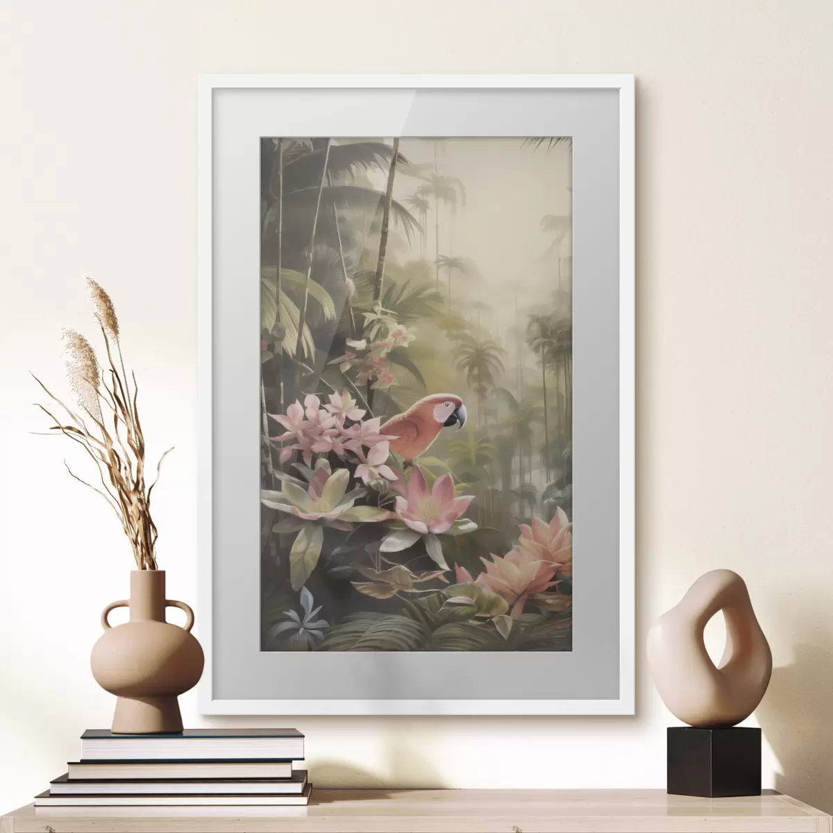Poster Flamingo in den Tropen f50026