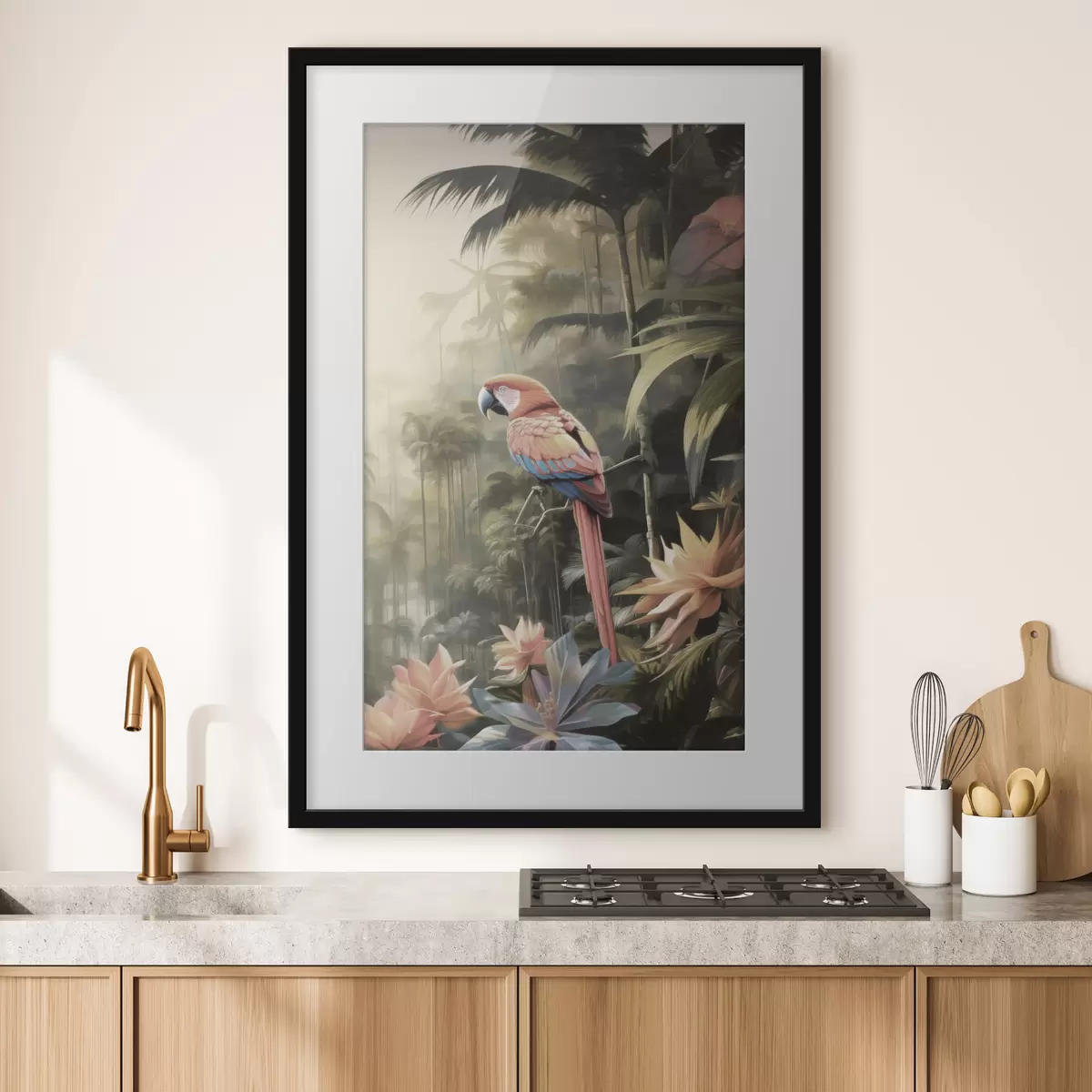 Poster Tropische Flamingos f50027