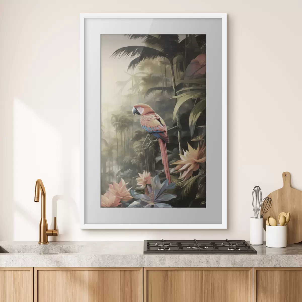 Poster Tropische Flamingos f50027