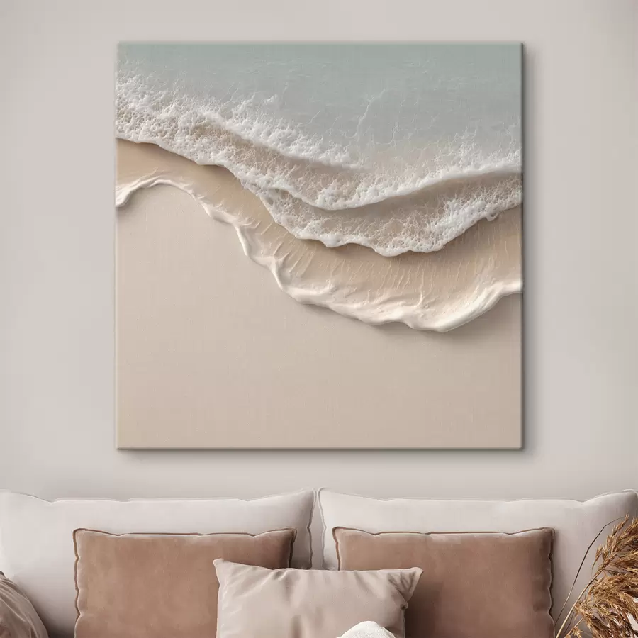 Fototapete Meereslandschaft mit einer sanften Schaumlinie im Aquarellstil s49715