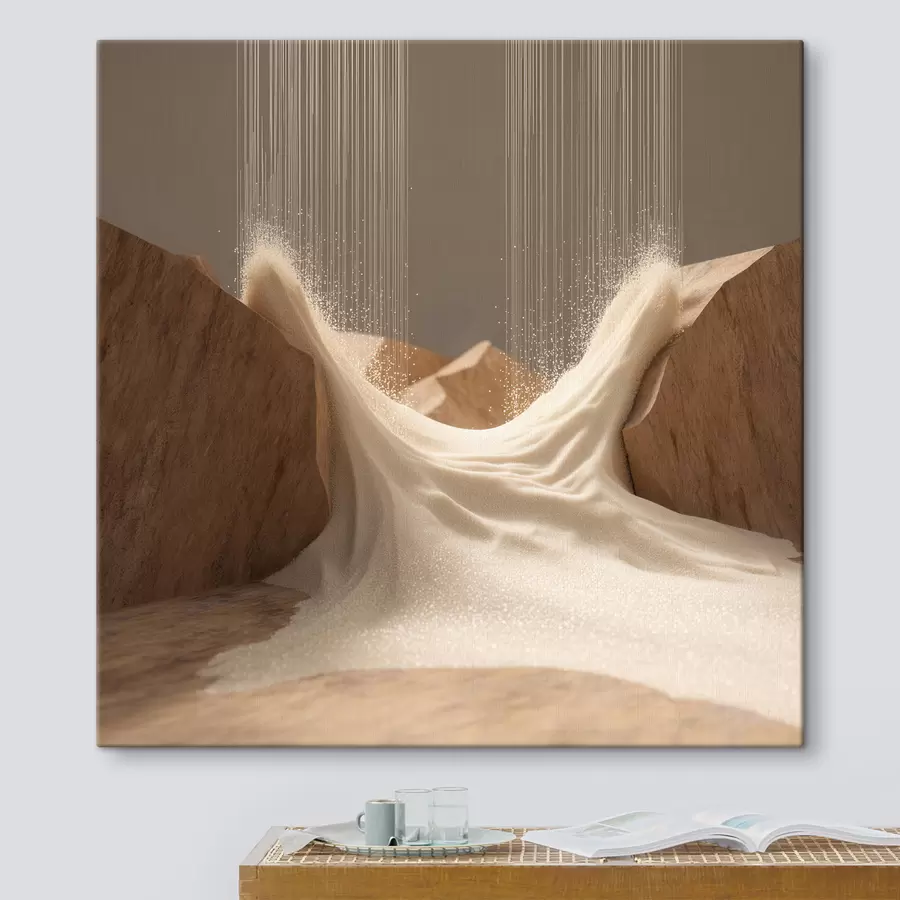 Fototapete Abstrakte Sandströme zwischen felsigen Hängen im Stil der zeitgenössischen Kunst s49723