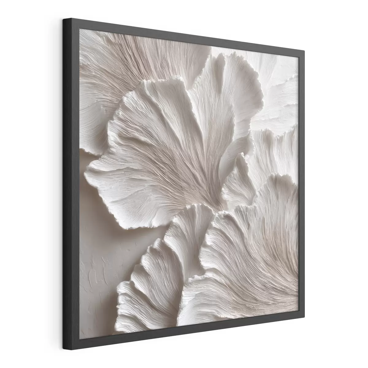 Poster Komposition mit plastischen organischen Formen in einer Farbpalette aus Beige- und Weißtönen f49708