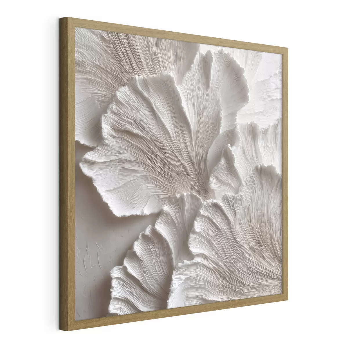 Poster Komposition mit plastischen organischen Formen in einer Farbpalette aus Beige- und Weißtönen f49708