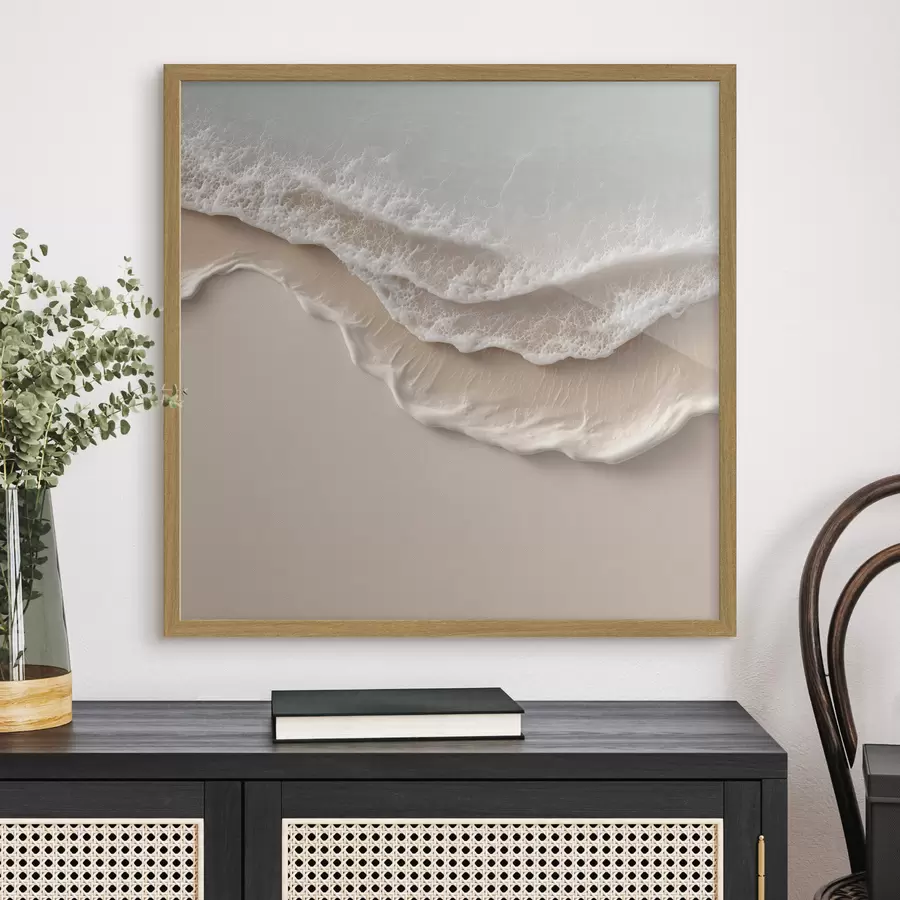 Fototapete Meereslandschaft mit einer sanften Schaumlinie im Aquarellstil f49715