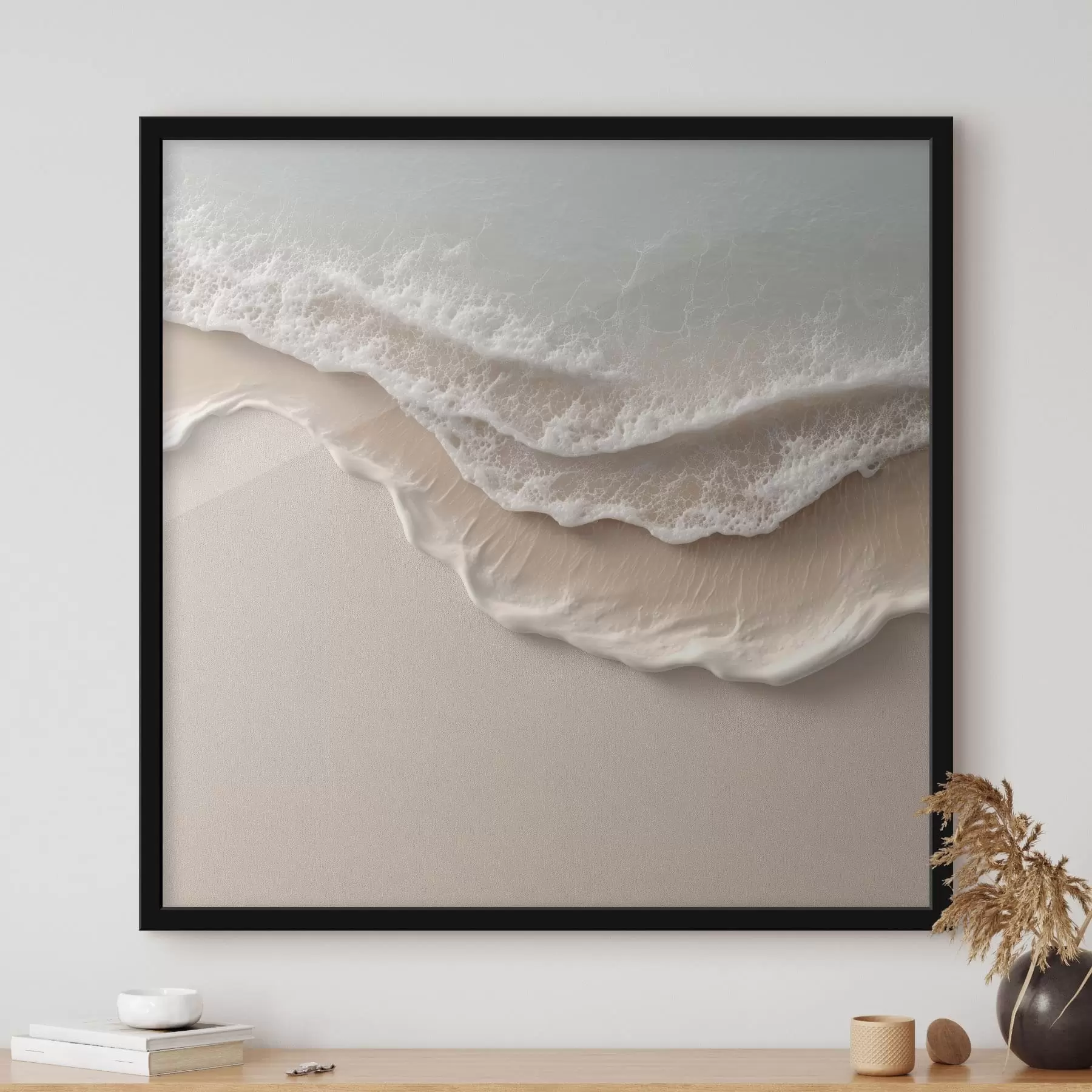 Fototapete Meereslandschaft mit einer sanften Schaumlinie im Aquarellstil f49715