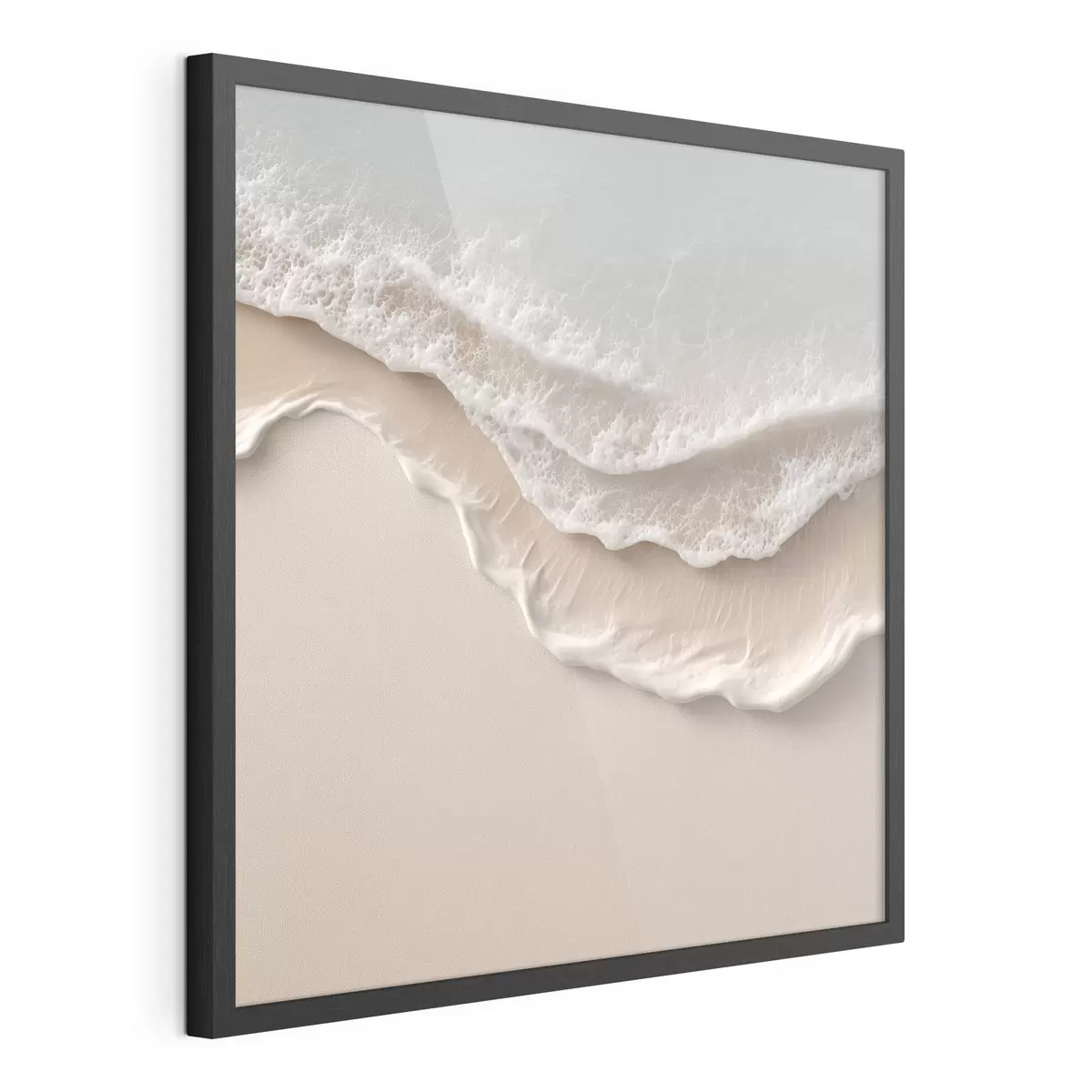 Poster Meereslandschaft mit einer sanften Schaumlinie im Aquarellstil f49715