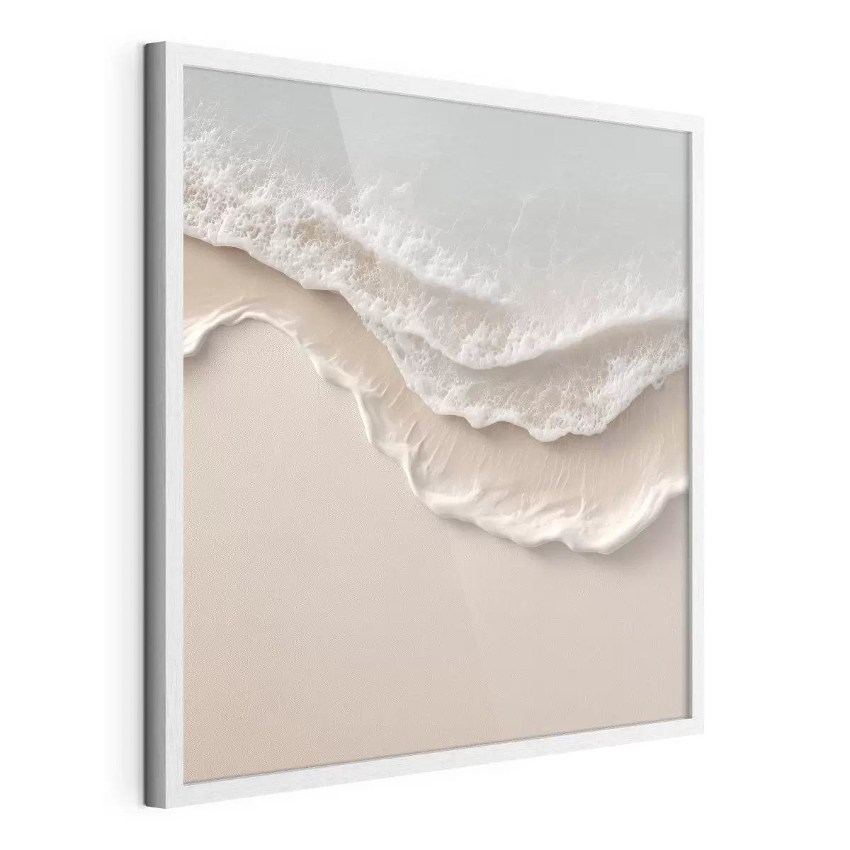 Poster Meereslandschaft mit einer sanften Schaumlinie im Aquarellstil f49715