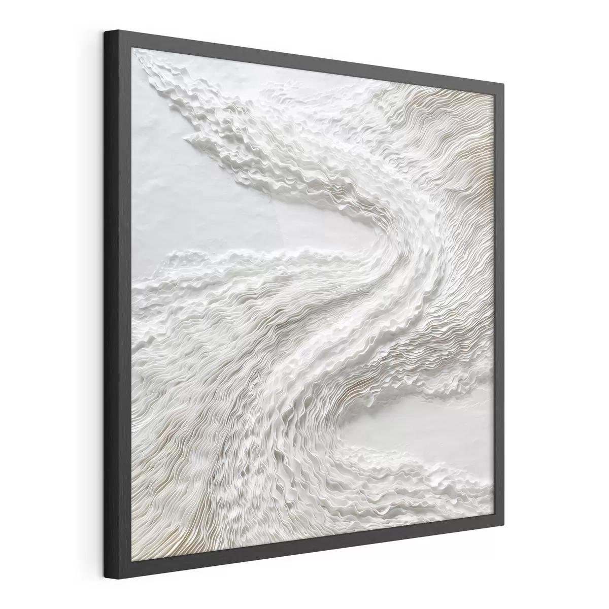 Poster Strukturierte weiße Wellen auf hellem Hintergrund im minimalistischen Stil f49716