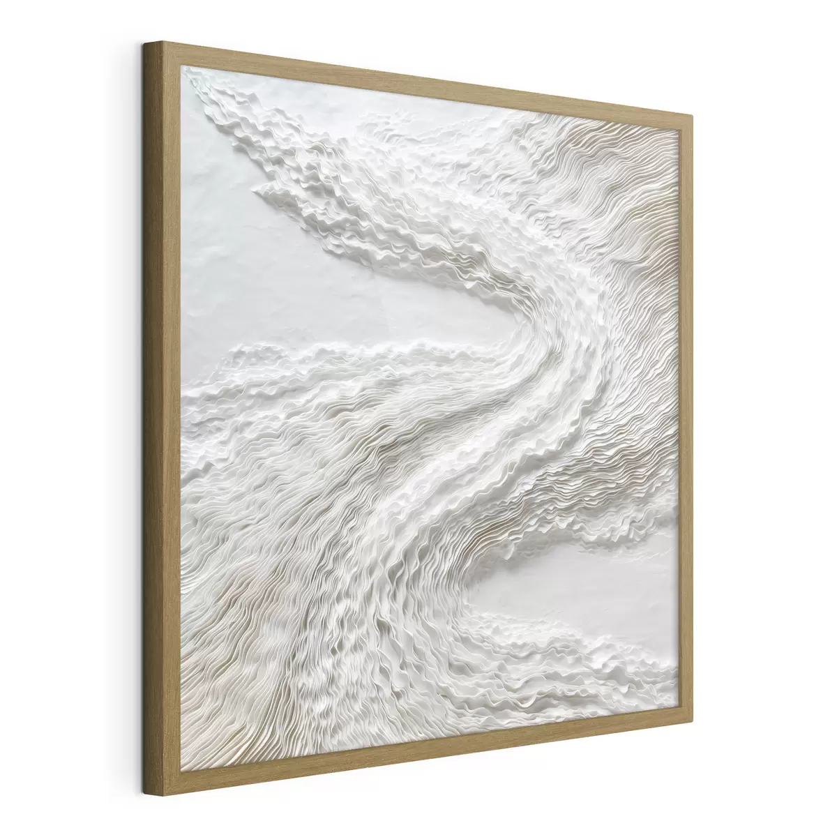 Poster Strukturierte weiße Wellen auf hellem Hintergrund im minimalistischen Stil f49716