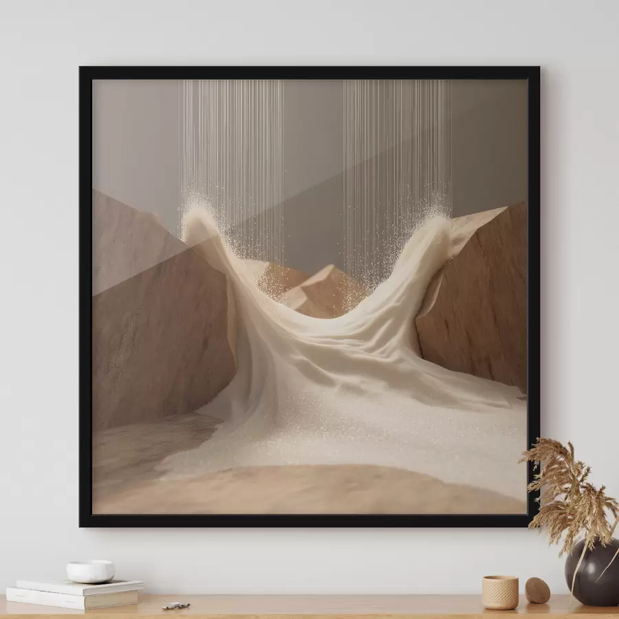 Fototapete Abstrakte Sandströme zwischen felsigen Hängen im Stil der zeitgenössischen Kunst f49723