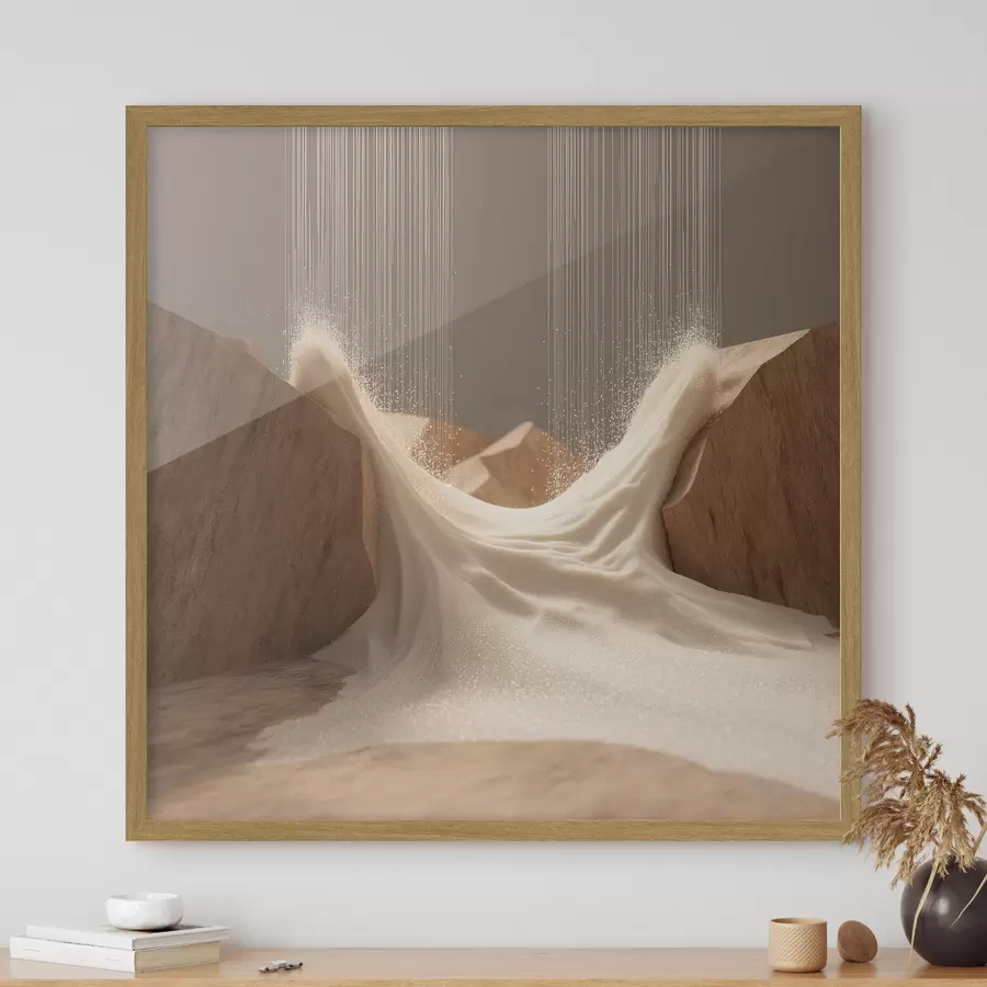 Fototapete Abstrakte Sandströme zwischen felsigen Hängen im Stil der zeitgenössischen Kunst f49723