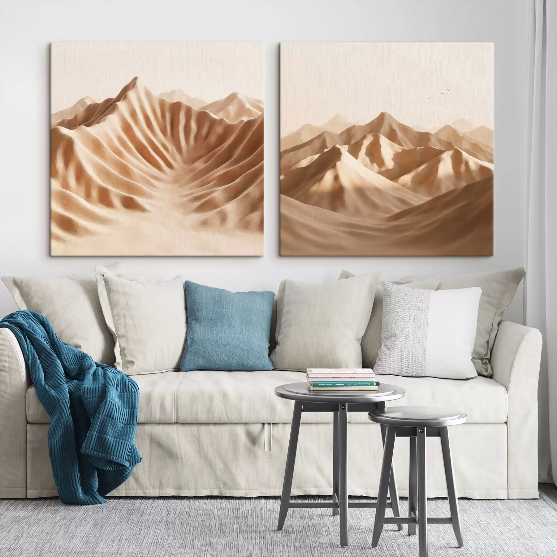 Fototapete Naturkomposition mit einem Schattenspiel auf Dünen im minimalistischen Stil m30656