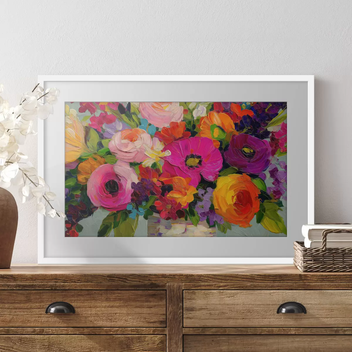Poster Ein farbenfroher Blumenstrauß f50039