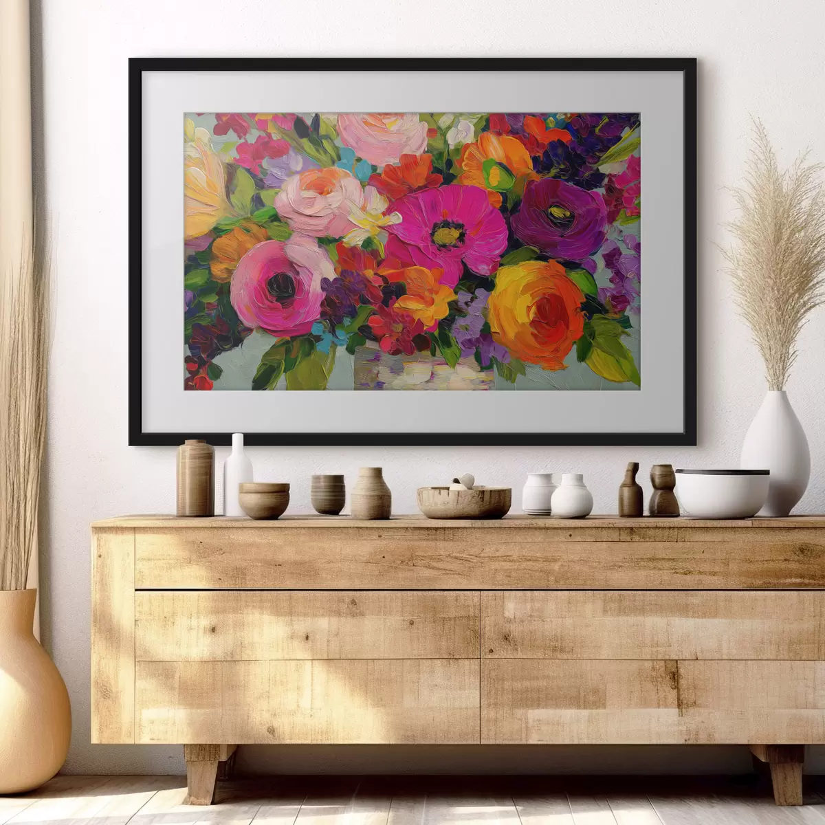 Poster Ein farbenfroher Blumenstrauß f50039