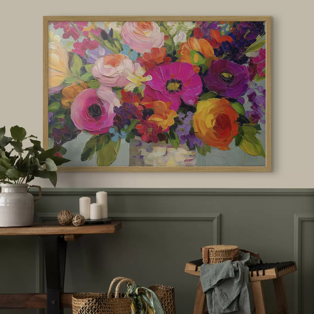Poster Ein farbenfroher Blumenstrauß f50039