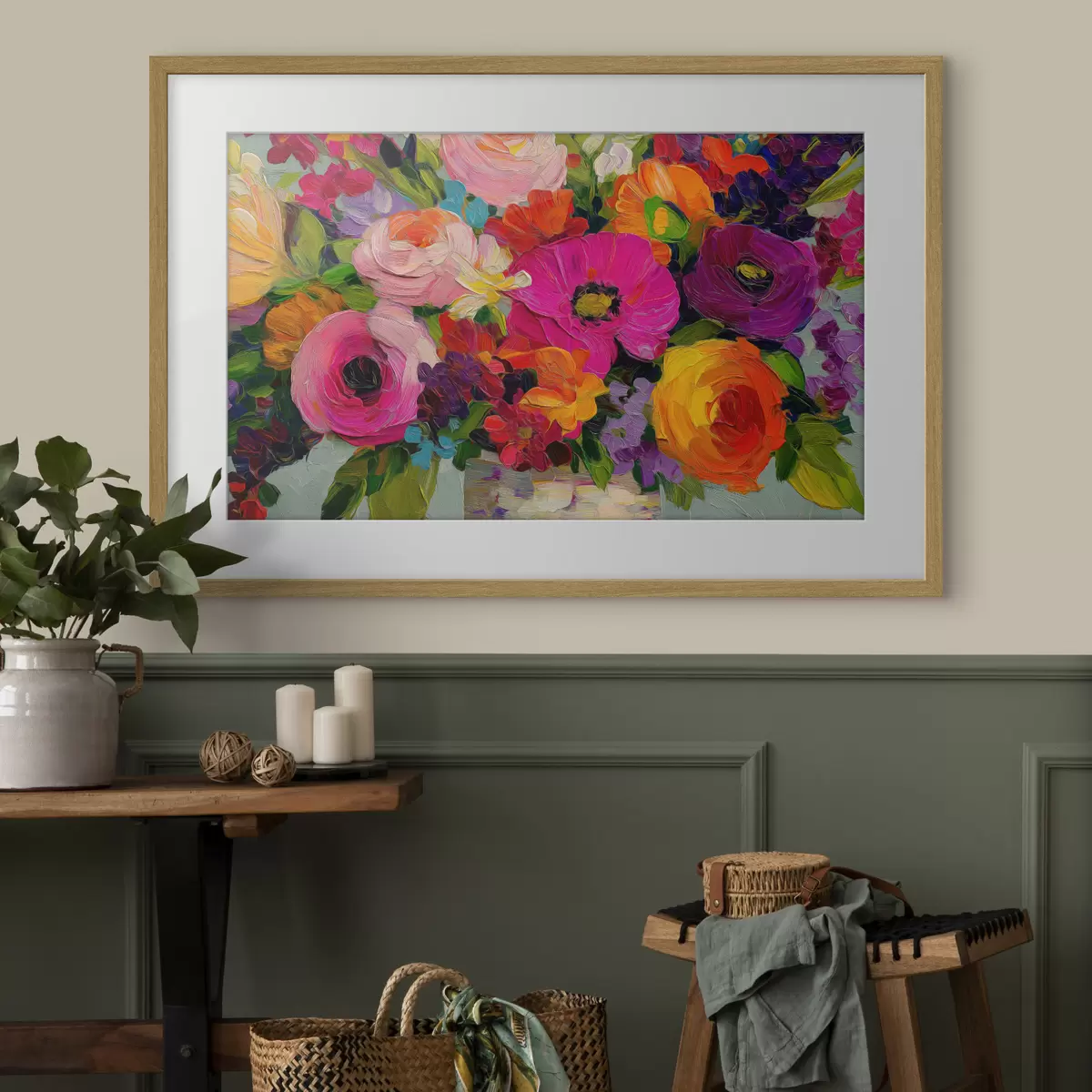 Poster Ein farbenfroher Blumenstrauß f50039