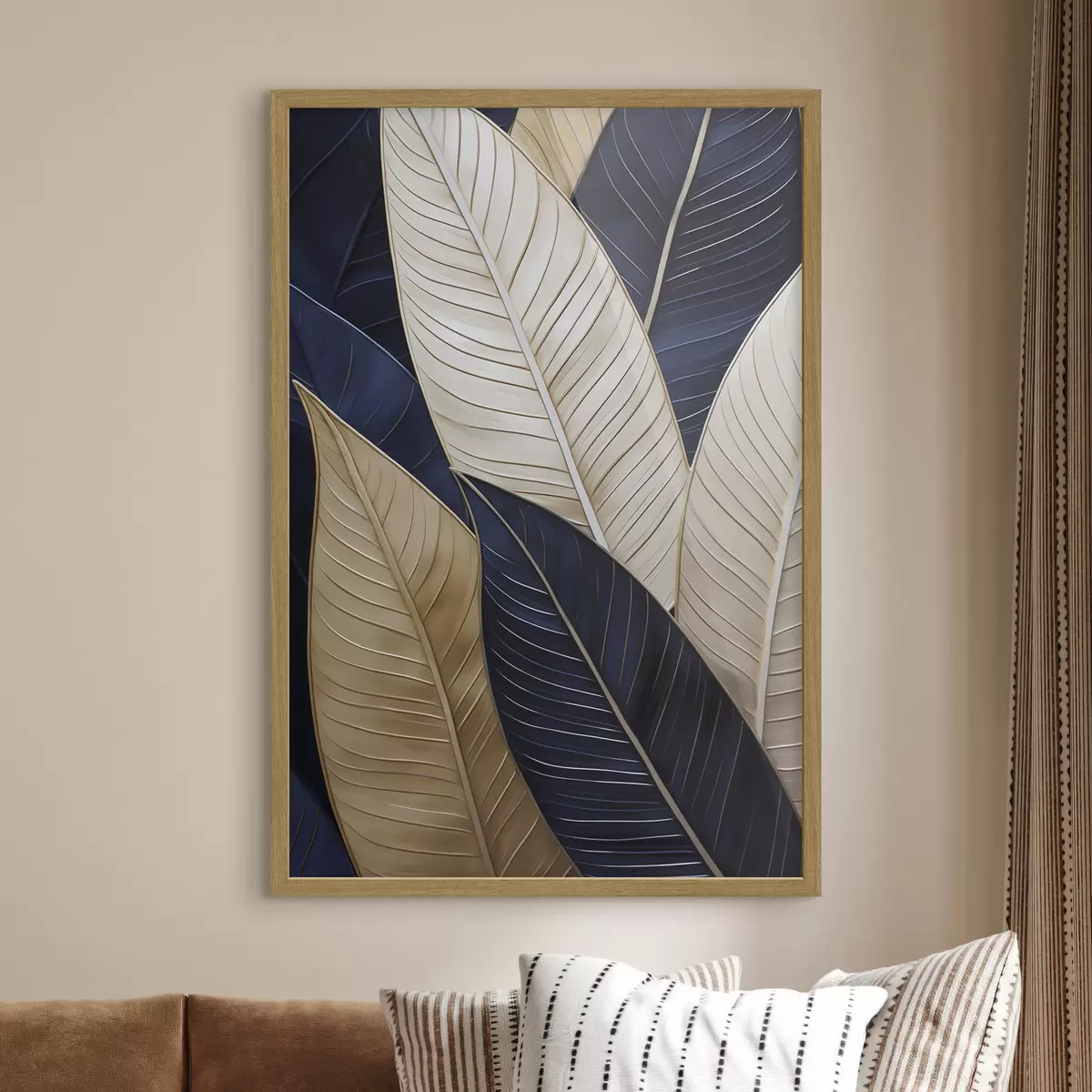 Poster Malerei mit Blattimitationen f50062