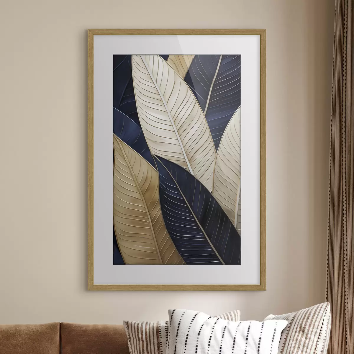 Poster Malerei mit Blattimitationen f50062