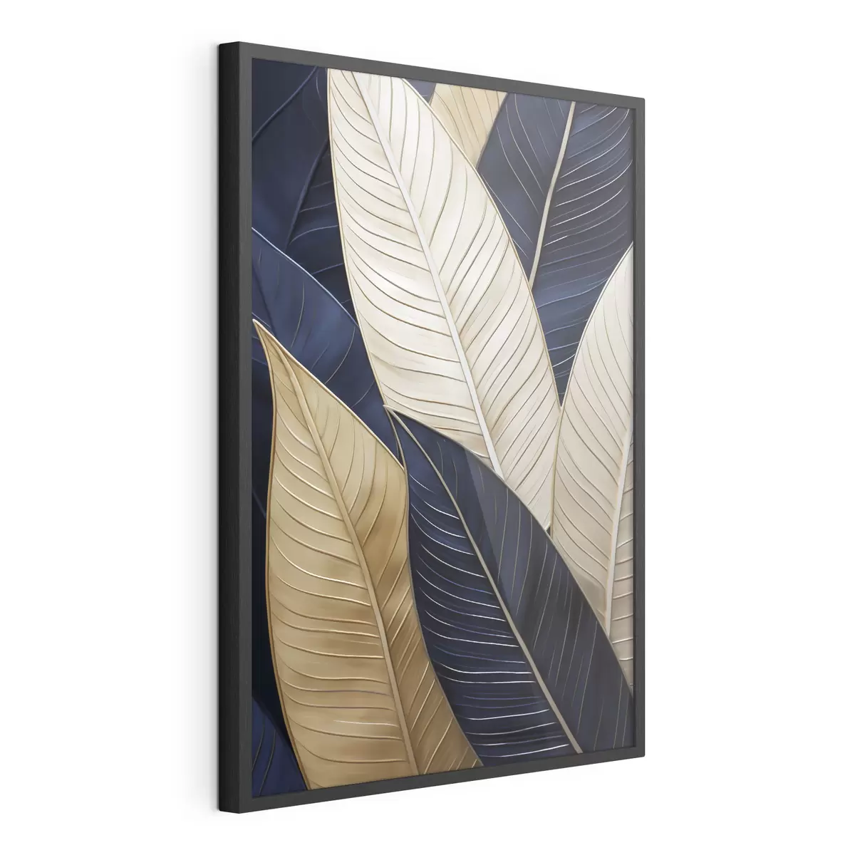 Poster Malerei mit Blattimitationen f50062