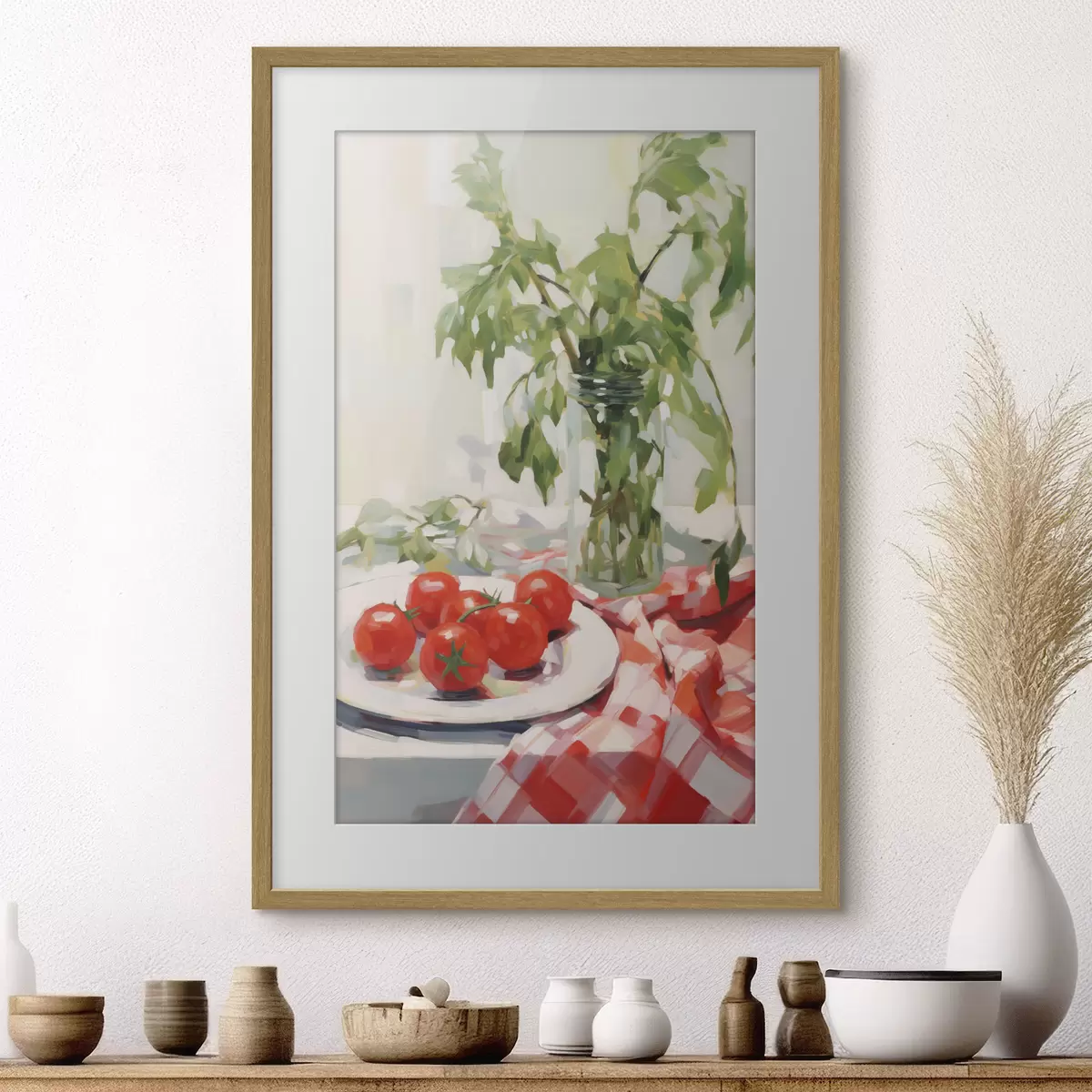 Poster Tomaten auf einem Teller, Gemäldeimitation f50064