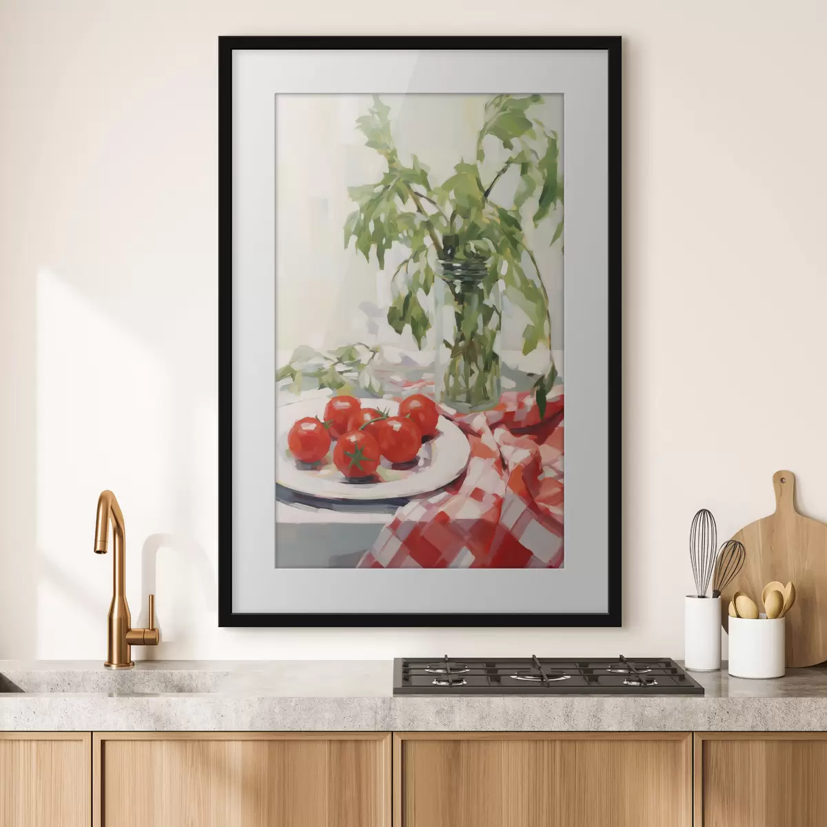 Poster Tomaten auf einem Teller, Gemäldeimitation f50064