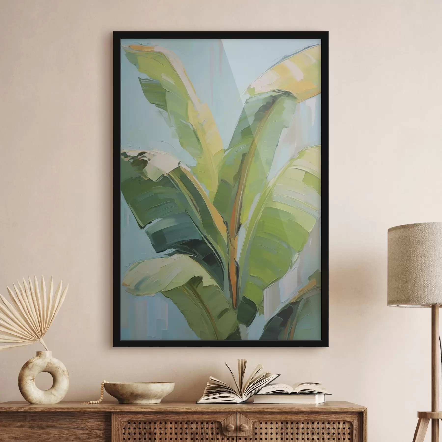 Fototapete Bananenpalmenblätter, Imitationsgemälde f50069