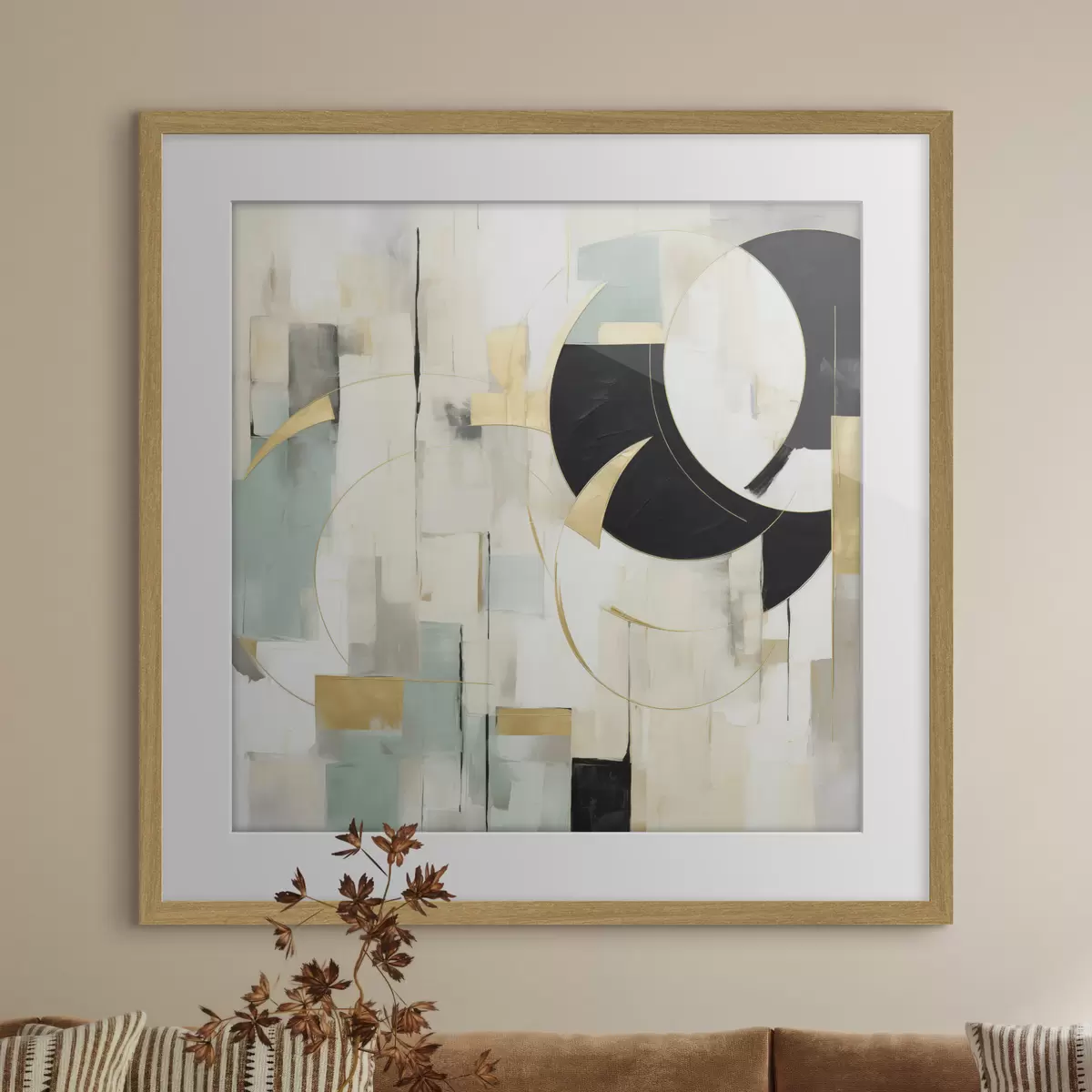 Poster Geometrische Abstraktion, Nachahmung der Malerei f50074